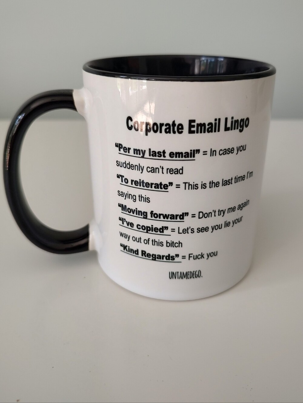 Corporate Email Lingo Novelty Coffee Cup Mug Office Humor Retirement Gift